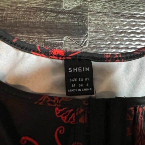 SHEIN Women's Chinese Dragon Print Ruched Bust Hook and Eye Tank Top - Picture 3 of 4